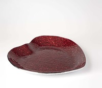 Hot Selling Glazen Oplader Hartplaat Goedkope Groothandel Fruit Plaat Met Rood Voor Bruiloft Decoratie