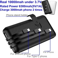 Offre Spéciale Soutien Personnalisé Logo Mini Banque De Puissance 10000mah Chargeur Mobile PowerBank Banque Promotionnelle De Puissance De Cadeau Avec Support De Téléphone