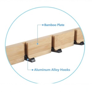 Wooden Concealed Hook Foldable Coat Rack <b>Wall</b> Mounted 15.8in Minimalist Design Living Room Door Back <b>Hanging</b> <b>Storage</b> - Product Image 2