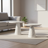 Table basse d'appoint moderne de luxe en bois, plateau en verre blanc Carrara, meuble de salon, plateau élégant de style nordique
