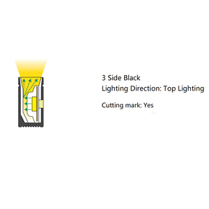 Tubo de neón de silicona para flexión lateral, 3 lados, color negro, 6x12mm - Product Image 5