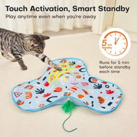 Jouets interactifs pour chat de conception moderne, cache-cache, baguette mobile dissimulée, plume, exercice pour chaton d'intérieur, couvre-plume floral