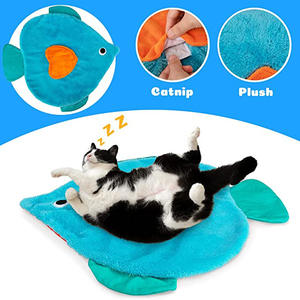 Çevre dostu sevimli yumuşak peluş kedi ped makinesi yıkanabilir kapalı kedi ve köpek interaktif Pet oyuncak kırışıklık kedi battaniye - Product Image 2