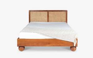 Lit pliant en bois massif sculpté à la main, réglable, avec cadre robuste, design moderne, durable pour une utilisation en chambre à coucher - Product Image 6