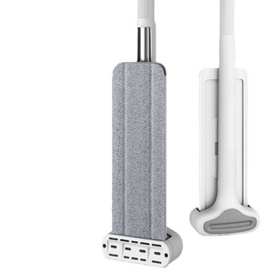 Serpillère plate en microfibre sans lavage pour la maison, pour sols en bois et carrelage, facile à utiliser, fixation auto-agrippante M2 - Product Image 2