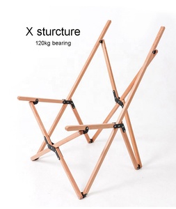 Silla de acampada de madera de haya y mariposa plegable para exterior, tamaño extra grande, gigante, de lona, 113cm, para playa, grande - Product Image 3