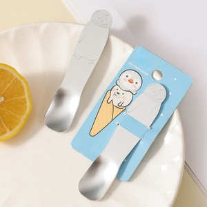 Cuchara de helado de verano con forma de pingüino, producto de aluminio plateado, cuchara con diseño de dibujos animados, par de cucharas para cocina - Product Image 1
