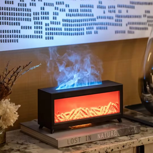 220毫升山毛榉木夜灯香薰扩散器新设计充电电壁炉火焰酒店家用u盘塑料 - Product Image 3