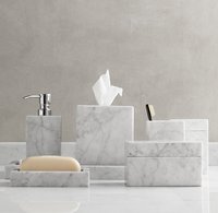 Ensemble d'accessoires de salle de bain en travertin beige populaire pour la décoration de la maison ou de l'hôtel