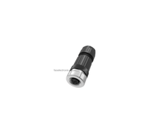 Adaptateur de connexion automobile FAS Modèle 23P8S1 Type F 4 broches M8 Codé PBT/GF Boîtier étanche IP68 12V 5A Cuivre Mâle/Femelle