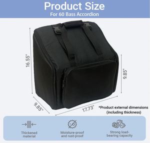Sac de rangement épais pour 60 accordéons à boutons, sacs à dos rembourrés pour instruments de musique, type Bayan - Product Image 2