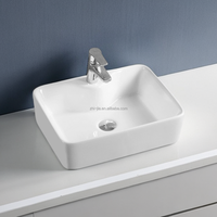 Vasque de salle de bain rectangulaire en céramique à poser sur comptoir, moderne, pour hôtels et villas, écologique, vente en gros