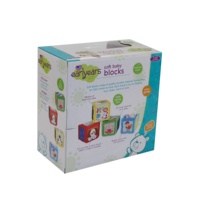 Boîtes d'emballage en papier kraft personnalisées en gros pour jouets, présentoir de comptoir de vente au détail, boîte d'emballage pour jouets en peluche pour enfants, fenêtre transparente, blocs souples pour bébés