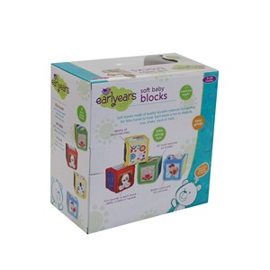 批发定制牛皮纸文件夹零售玩具柜台展示儿童毛绒玩具包装盒透明窗软质婴儿积木 - Product Image 4