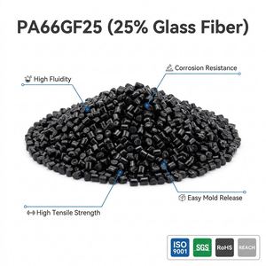 เม็ดพลาสติกโพลีเอไมด์ PA66GF25 โมดูลัสสูง เสริมแรงด้วยใยแก้ว สำหรับขายึดแข็งแรงและโครงสร้างอุตสาหกรรม - Product Image 1