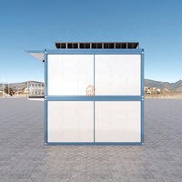Maison mobile préfabriquée en conteneur 3-en-1 personnalisée de luxe en acier léger sur 2 étages Maison villa plate Panneaux solaires pour appartements