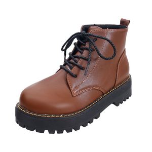 Botas de Mujer Populares de Estilo Occidental con Cordones, Suela Gruesa, Tacón Cuadrado, Punta Redonda y Ajuste Delgado - Product Image 5