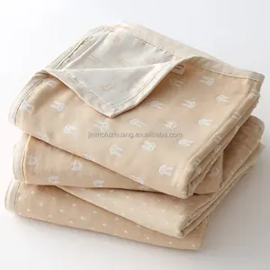 Mousseline de coton tricotée à Six couches pour nouveau-né, couleur Nature, couverture douce, couette pour bébé et enfant