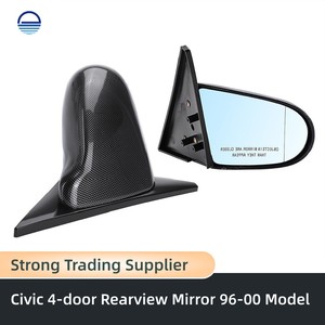 กระจกมองหลังคาร์บอนไฟเบอร์ขายดี พร้อมไฟสีฟ้า สำหรับรถยนต์ฮอนด้า ซีวิค EK <span class=keywords><strong>4</strong></span> ประตู และรุ่น <span class=keywords><strong>EG</strong></span> ปี 1996-2000 - Product Image 4