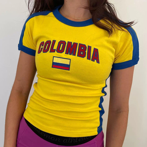 Channel Summer Y2K Lettre Imprimer Cami Top Vintage À Manches Courtes Sans Manches Brésil T-Shirt Crop Top <span class=keywords><strong>Pour</strong></span> Les Femmes - Product Image 3