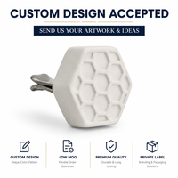 Diffuseur d'huiles essentielles pour voiture en céramique solide, en forme de nid d'abeille hexagonal, écologique, à clipser sur la grille d'aération, aromathérapie, désodorisant pour voiture