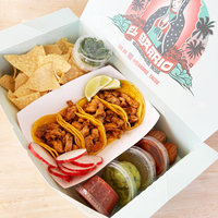 Boîte à tacos en papier biodégradable, écologique, recyclable et jetable avec logo personnalisé pour la restauration à emporter au Mexique
