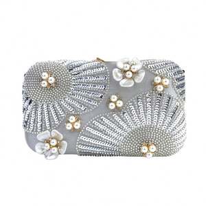 Bolso de mano de noche de lujo con forma de lazo para mujer con brillantes diamantes de imitación para banquetes, bodas y fiestas. - Product Image 4