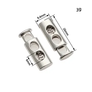 Wholesale Zinc Alloy Barrel Toggles Stop Clothing Conical Spring Elastic Double String Me tal Cord End Stopper