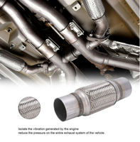 X Autohaux 2 pièces Tuyaux flexibles d'échappement en acier inoxydable pour silencieux de voiture, Raccords d'échappement 51mm 65mm 75mm