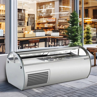 Vitrine Réfrigérée pour Crèmes Glacées avec Refroidissement par Air et Contrôle Numérique de la Température pour un Angle de Vision Optimal et une Vente Accélérée