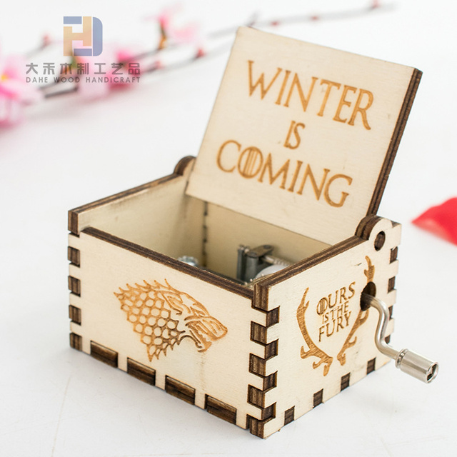 Wholesale Custom Multi-style Wooden Music Box Laser-engraved Hand Crank Wood Music Boxes for Decor Birthday Gift Ornaments