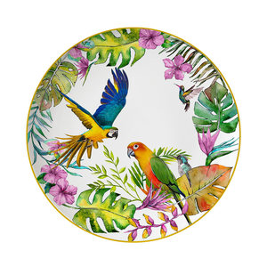 Offre Spéciale : Service de Table Décontracté en Porcelaine Fine, Assiettes Rondes Colorées et Gravées pour l'Inauguration de la Maison - Product Image 5