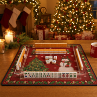 Tapis de table de mahjong de 31 pouces, épaisseur de 0,1 pouce, motif personnalisé, antidérapant, en néoprène caoutchouté, tapis de protection pour mahjong
