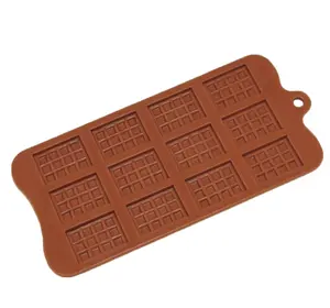 12 cavidades moldes De silicona Chocolate Bar Mini Waffle Maker bandeja para hornear Molde De silicona De Chocolate