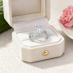 Wholesale Price Manufacturer 925 Sterling Silver <b>Crown</b> Shape Pear Cut Zircon <b>Ring</b> Rhodium Plated Women's Jewelry Engagement <b>Ring</b> - Product Image 4