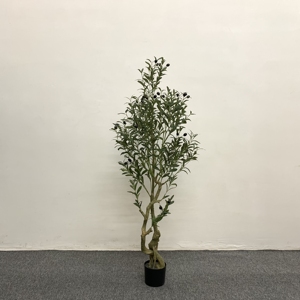 Olivier artificiel 6 pieds de haut plante en fausse soie arbre artificiel en pot <span class=keywords><strong>Oliver</strong></span> branche feuilles et fruits pour la décoration intérieure moderne - Product Image 3