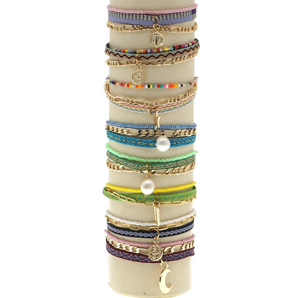 Go2boho Charm Bracelet Joyas de múltiples capas Pulseras de monedas chapadas en oro