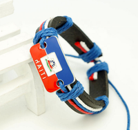 Bracelet en cuir avec cordon réglable et personnalisé, drapeau national des états-unis, Panama, haith tt R, vente en gros,