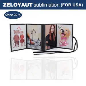 ZELOYAUT DIY sublimazione spazi vuoti pieghevoli 40 pagine PU Album fotografico personalizzato con copertina in pelle PU per il tempo della famiglia di memoria