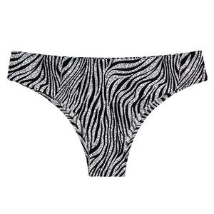 String sexy en soie de glace motif léopard personnalisé <span class=keywords><strong>culotte</strong></span> une pièce taille basse avec décoration de trou yoga non marquant - Product Image 4