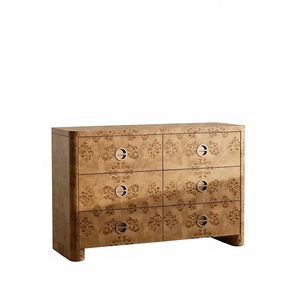 Designer Modern Style <strong>Pine</strong> Wood Luxury <strong>Sideboard</strong> Stainless Steel Handles Adjustable Storage Cabinet for Hotel Villa Living Room - Product Image 2