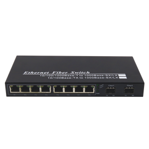 Convertidor de Medios de Fibra Óptica de Venta Caliente de Fábrica, Switch Ethernet de 20KM con 2 SFP + 8 RJ45, Switch de Red - Product Image 2