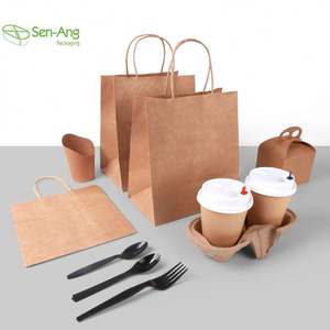 Sac en papier blanc avec poignée, nouvelle conception SenAng05, petit, moyen, grand, en vrac, avec votre propre logo, taille personnalisée - Product Image 5