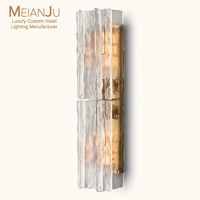 Applique murale LED moderne de luxe en verre cristal doré, barre longue, pour salon, chambre, hôtel, villa, éclairage décoratif