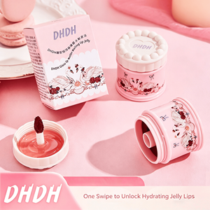 DHDH <span class=keywords><strong>Gloss</strong></span> à lèvres floqué intégré avec applicateur dédié intégré au couvercle – Idéal pour les débutants, sans déversement, maquillage des lèvres facile - Product Image 2