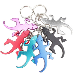 El llavero de aleación de aluminio con forma de lagarto de colores surtidos acepta logotipo grabado con láser personalizado - Product Image 4