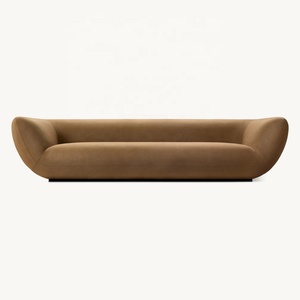 Muebles de Sala de Estar Modernos y Lujosos, Estilo Minimalista, Respaldo Curvo Suave como una Nube, Madera Sólida y Tela - Product Image 2