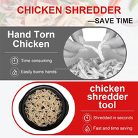 Outil de déchiquetage de poitrine de poulet antidérapant robuste Twist Pro, hachoir à viande visible avec brosse pour cuisine, tacos, salades