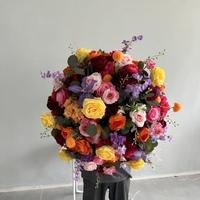 Boules de fleurs artisanales en soie rose LUYI pour centres de table de mariage, de remise de diplôme et d'Halloween – Fleurs décoratives écologiques pour table