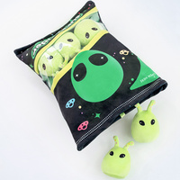 Sac de Mini Alien Animal Kawaii Ugly Snack Coussin Vert/Violet Peluche Jouet Doux Poupées Amusant Jouer Peluche avec PP Coton Remplissage
